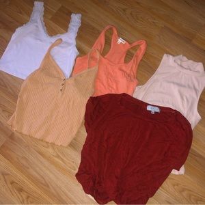 Crop top bundle tanks, camis and tee